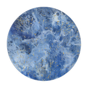 Blue Gold Marmor: Luxus Textur. Schneidebrett