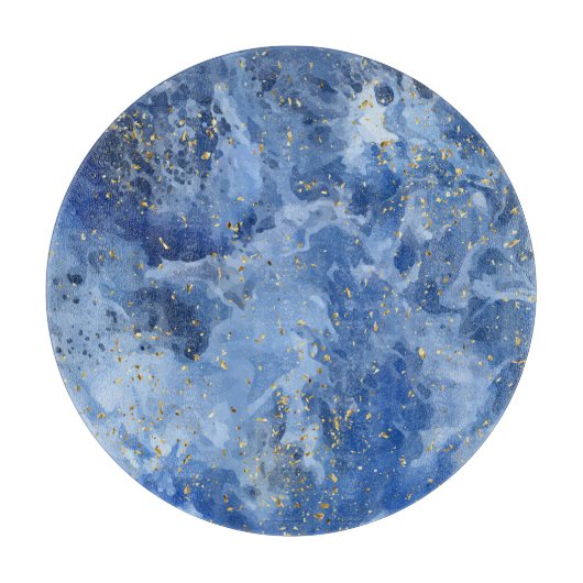 Blue Gold Marmor: Luxus Textur. Schneidebrett (Vorderseite)