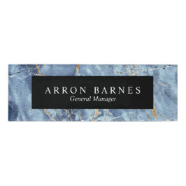 Blue Gold-Marmor-Mitarbeiter Magnetname-Tag Namenschild