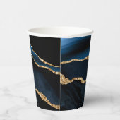 Blue Gold Marmor Papier-Cups für den Buchstaben Ih Pappbecher (Rechts)