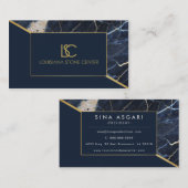 Blue & Gold-Marmor-Visitenkarte Visitenkarte (Vorne/Hinten)