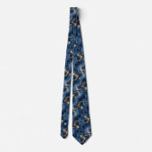 Blue & Gold-Marmormonogramm Krawatte (Rückseite)