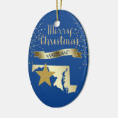Blue Gold Maryland Star Keramik Ornament (Links)
