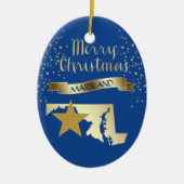 Blue Gold Maryland Star Keramik Ornament (Vorne)