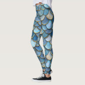 Blue Gold Mermaid Scale Leggings (Links)