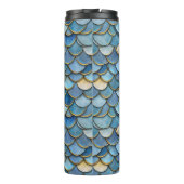 Blue Gold Mermaid Scale Thermosbecher (Rückseite)