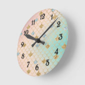 Blue Gold Mermaid Sparkone Glitzer Runde Wanduhr (Winkel)