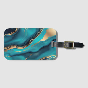 Blue Gold Metallic Marmorstein Gepäckanhänger