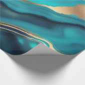 Blue Gold Metallic Marmorstein Geschenkpapier (Ecke)