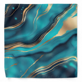 Blue Gold Metallic Marmorstein Halstuch