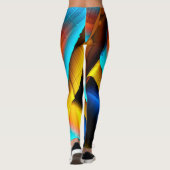 Blue-Gold-Metallic-Muster 33 Leggings (Rückseite)