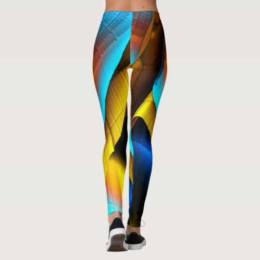Blue-Gold-Metallic-Muster 33 Leggings (Rückseite)