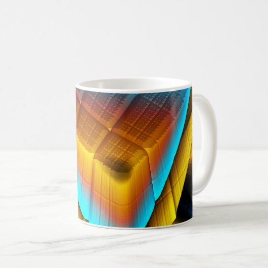 Blue-Gold Metallic Pattern 33 Kaffeetasse (VorderseiteRechts)