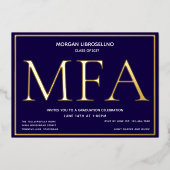 Blue Gold MFA-Abschluss Folieneinladung (Vorderseite)