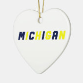 Blue & Gold Michigan Keramik Ornament (Links)