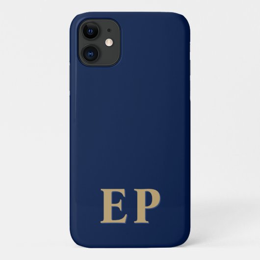 Blue & Gold | Minimal Modern Initial Monogram Case-Mate iPhone Hülle (Rückseite)