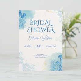 Blue & Gold Minimalistisches Brautparty Einladung