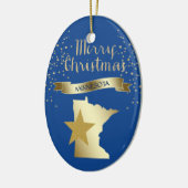 Blue Gold Minnesota Star Keramik Ornament (Links)
