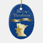 Blue Gold Minnesota Star Keramik Ornament (Vorne)