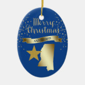 Blue Gold Mississippi Star Keramikornament (Vorne)