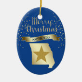 Blue Gold Missouri Star Keramikornament (Vorne)