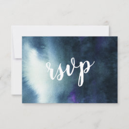 Blue Gold mit Meal Choice Wedding RSVP Card Karte