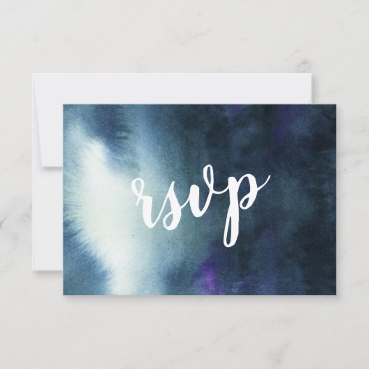 Blue Gold mit Meal Choice Wedding RSVP Card Karte (Vorderseite)