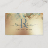 Blue Gold Modern Abstrakt Visitenkarte (Vorderseite)