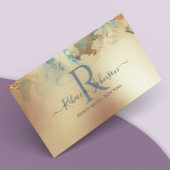 Blue Gold Modern Abstrakt Visitenkarte