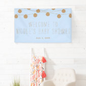 Blue & Gold Modern String Light Baby Duschbanner Banner (Insitu)