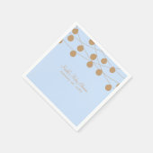 Blue & Gold Modern String Lights Baby Dusche Party Serviette (Ecke)