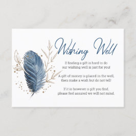 Blue Gold Moderne Blumen Elegante Wünsche Begleitkarte