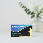 Blue Gold Moderne Druckreinigung Visitenkarte (Stehend Vorderseite)