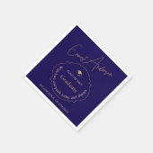 Blue Gold Moderne Elegante Graduate Graduate Party Serviette (Ecke)