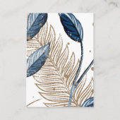 Blue Gold Moderne florale Elegante Hochzeit Begleitkarte (Rückseite)