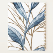 Blue Gold Moderne florale Elegante Hochzeit Planer (Rückseite)