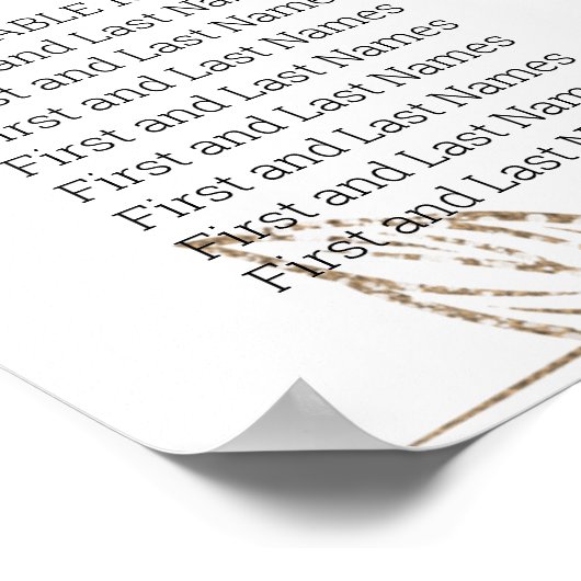 Blue Gold Moderne, florale Elegante Seating Chart Poster (Ecke)