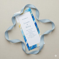 Blue Gold Moderne Ordnung der Zeremonie Hochzeit
