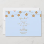 Blue & Gold Moderne String Lights - Einladung (Vorderseite)