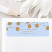 Blue & Gold Moderne String Lights - Einladung (Insitu)