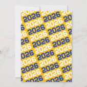 Blue & Gold Modernes Abschluss Foto Ankündigung (Rückseite)