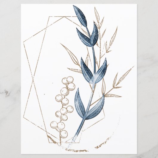 Blue Gold Modernes Flora (Rückseite)