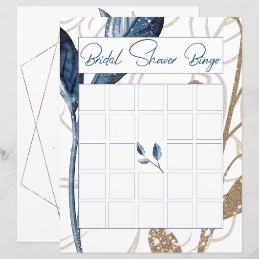 Blue Gold Modernes Flora (Vorne/Hinten)