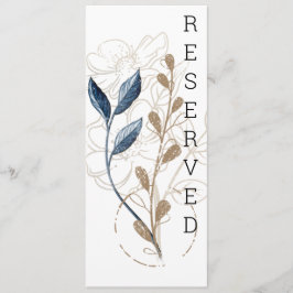 Blue Gold Modernes Floral Elegantes Design Menükarte