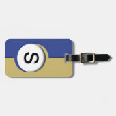 Blue Gold Monogram Cutout Gepäckanhänger (Vorderseite horizontal)