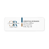 Blue Gold Monogram Simple Modern (Vorne)