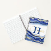 Blue Gold Monogram Sketchbook Notebook Journal Notizblock (Innenseite)