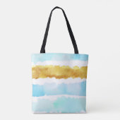 Blue & Gold Monogram Strip Tote Bag Tasche (Rückseite)