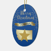 Blue Gold Montana Star Keramikornament (Links)