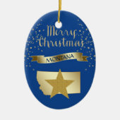 Blue Gold Montana Star Keramikornament (Vorne)